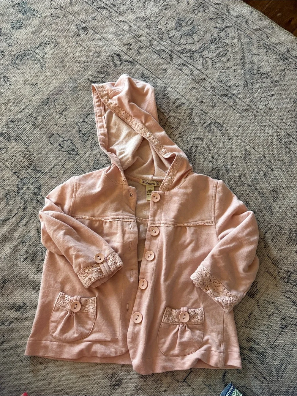Forever 21 Girls Light Pink Hooded Button-Up Jacket